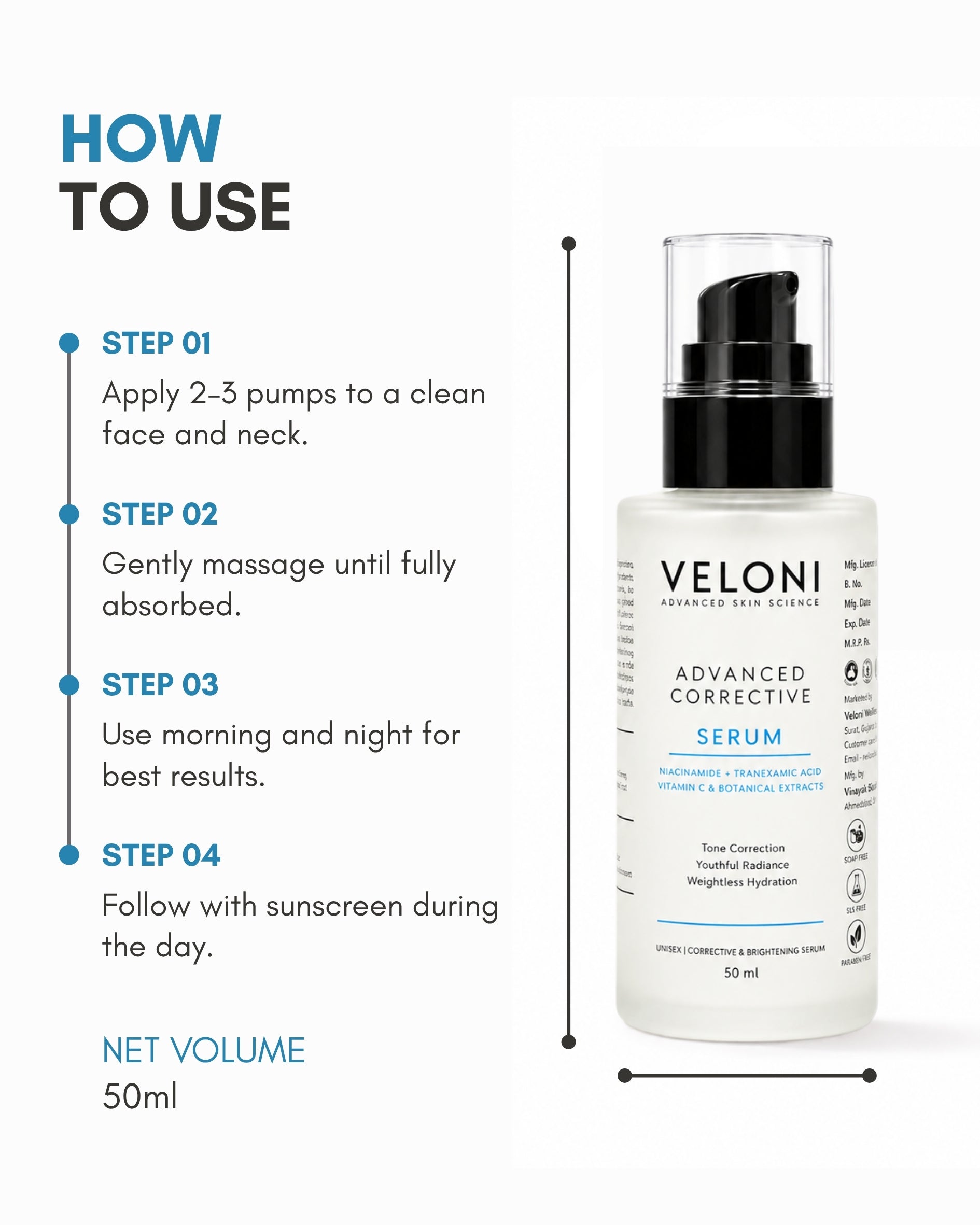 Veloni Advanced Corrective Serum | Niacinamide & Tranexamic Acid Face Serum