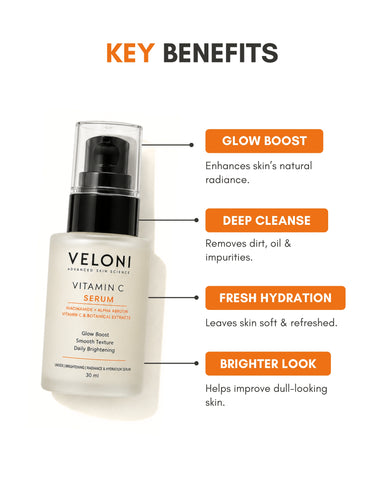Veloni Vitamin C Serum  Niacinamide + Alpha Arbutin
