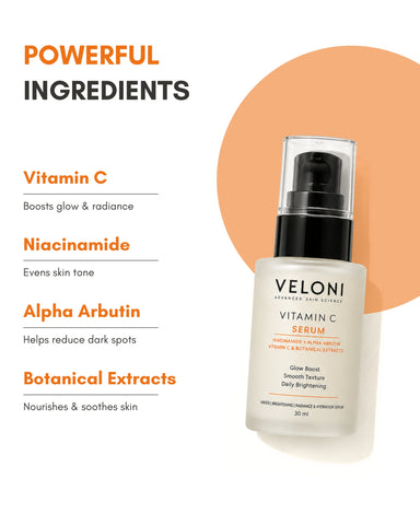 Veloni Vitamin C Serum  Niacinamide + Alpha Arbutin