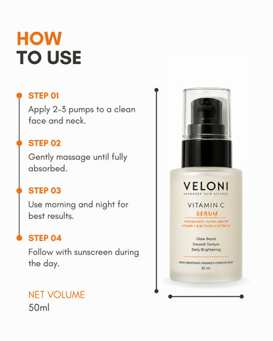 Veloni Vitamin C Serum  Niacinamide + Alpha Arbutin
