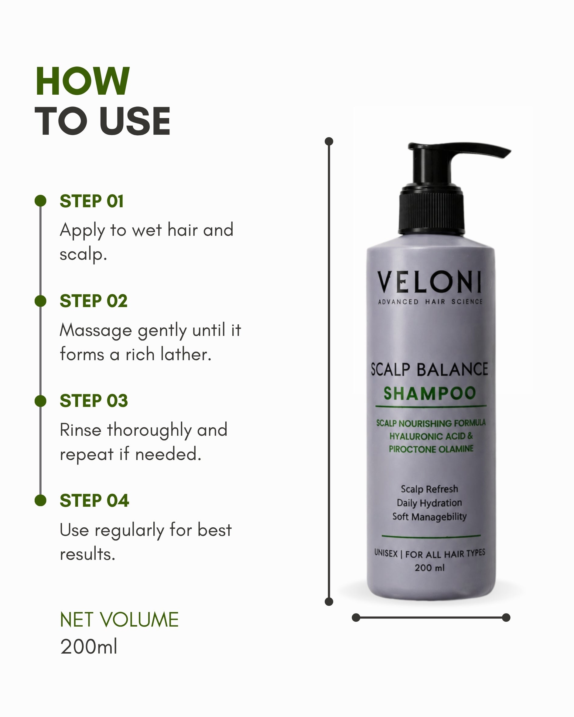 Veloni Scalp Balance Shampoo | Scalp Nourishing Formula for Healthy Hair