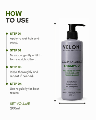 Veloni Scalp Balance Shampoo | Scalp Nourishing Formula for Healthy Hair