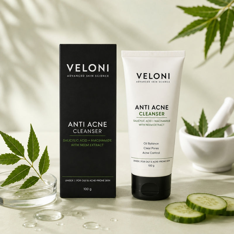 Veloni Anti Acne Cleanser | Salicylic Acid & Niacinamide Face Cleanser