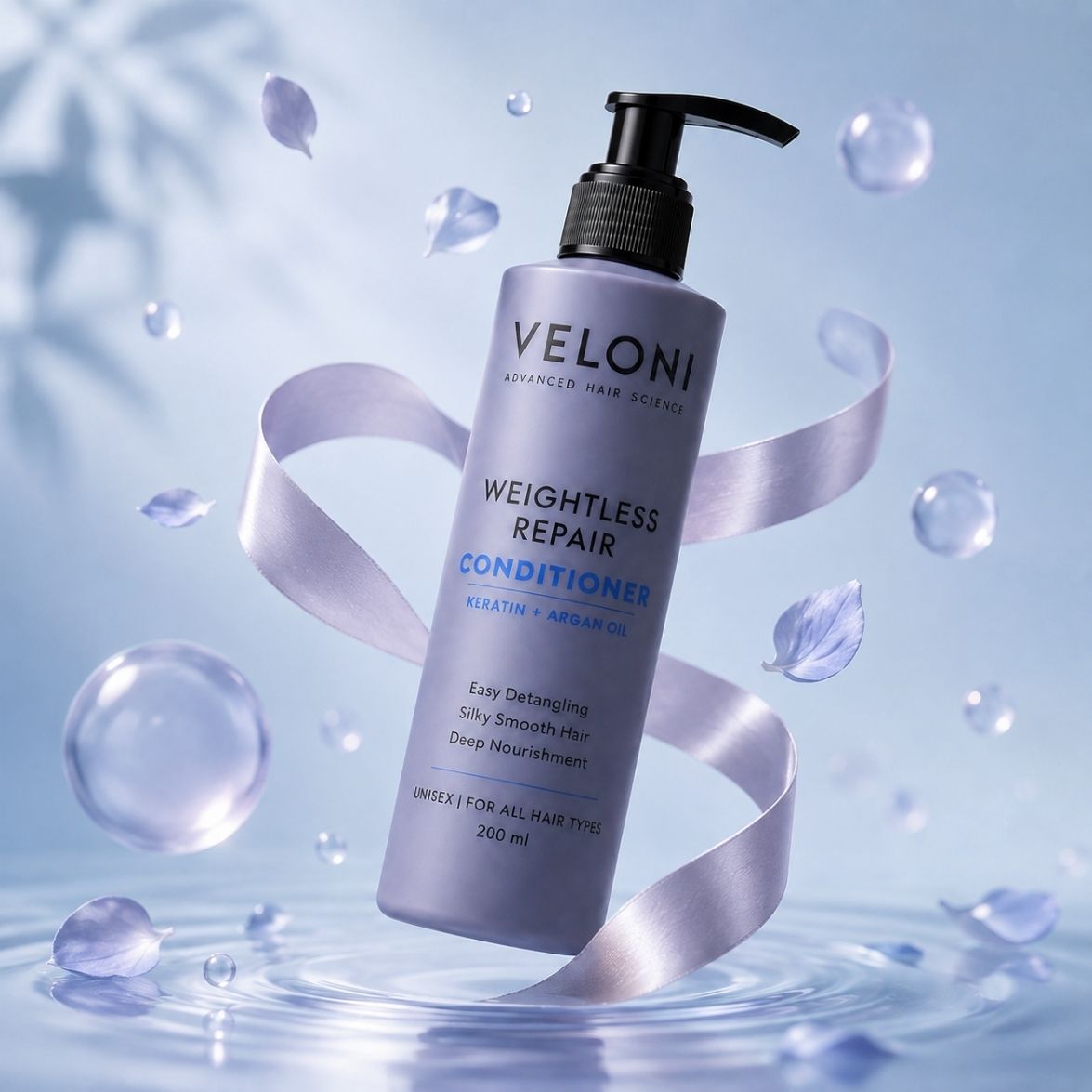 Veloni Weightless Repair Conditioner | Keratin & Argan Oil Hair Conditioner