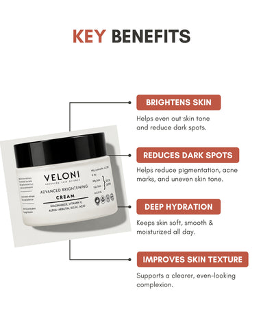 Veloni Advanced Brightening Cream | Daily Skin Radiance & Even Tone Moisturizer