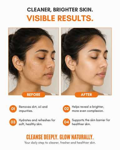 Veloni Vitamin C Cleanser | Vitamin C & Niacinamide Brightening Face Cleanser